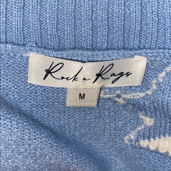 Rock N Rags Baby Blue Distressed Sweater with Star - Picture 3 of 4
